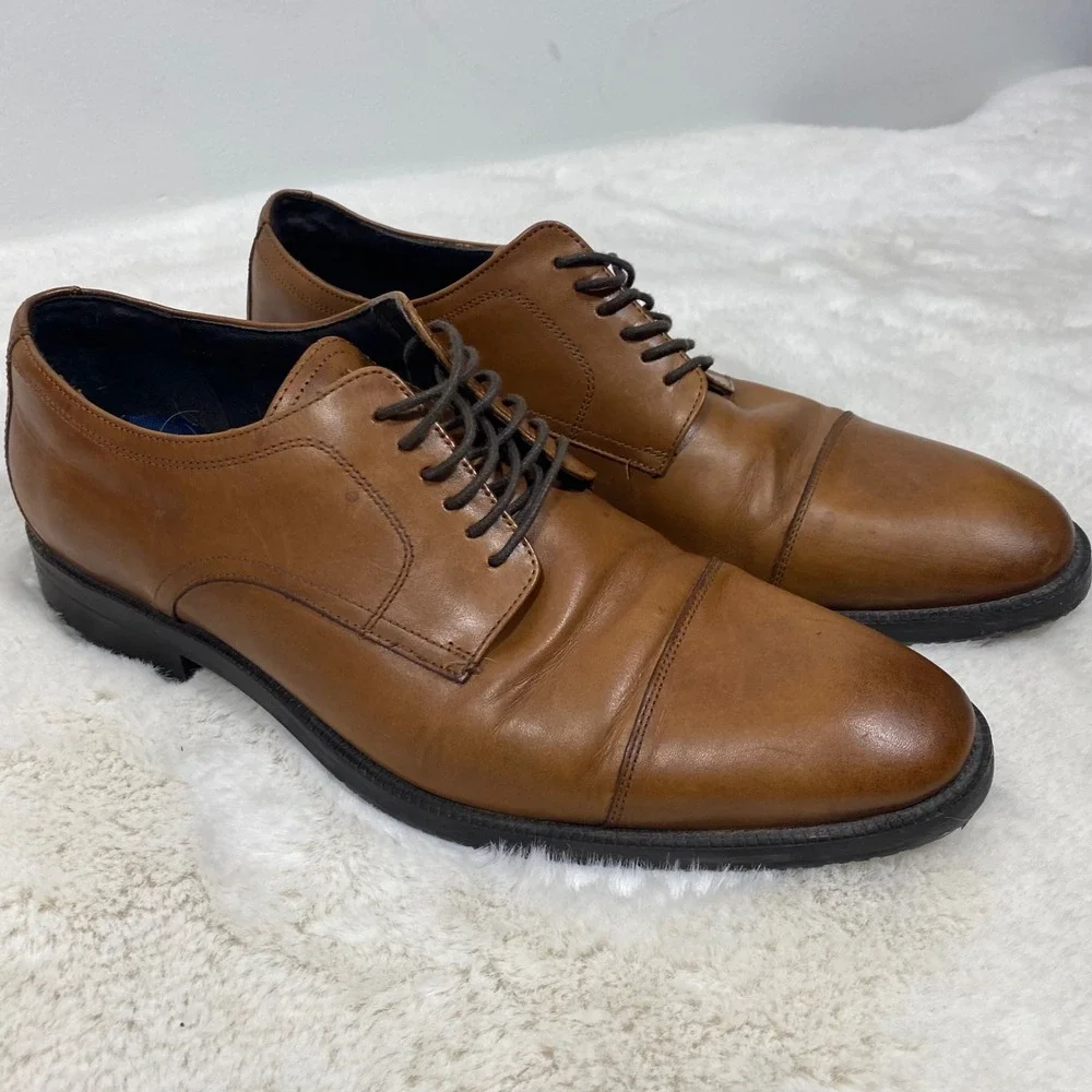 Cole Haan Modern Essentials Cap Oxford Mens Brown Leather Dress Shoes Size 10.5M